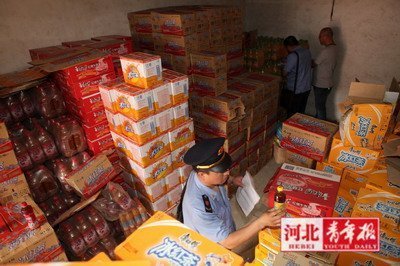 河北查获20顿假冒饮料产品流向尚不明确