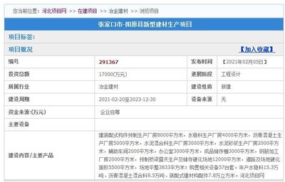 2月张家口一县增新产业!1,7亿投资!增多工厂